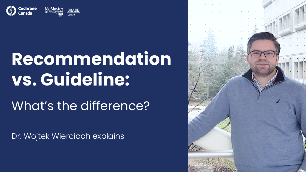 text reads recommendation versus guideline